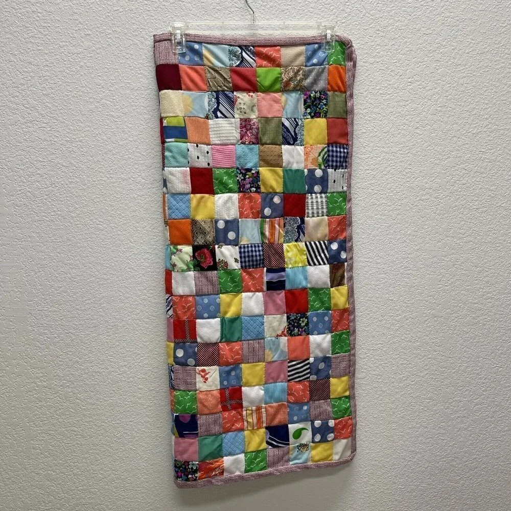 Vintage Quilt Mixed Fabrics Quilted 35